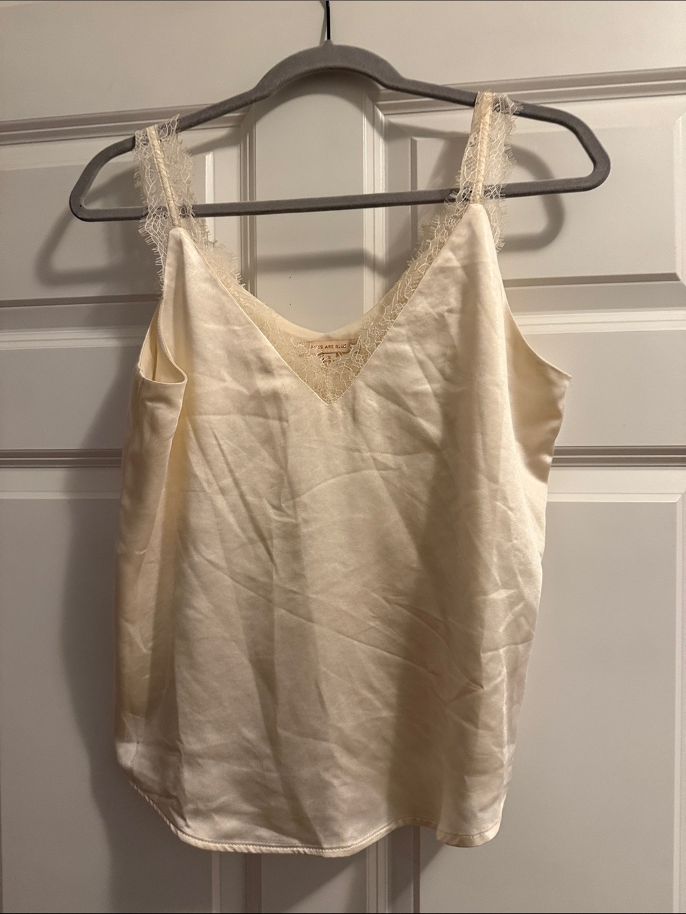 Skies Are Blue Cream Lace-Trim Slip Cami